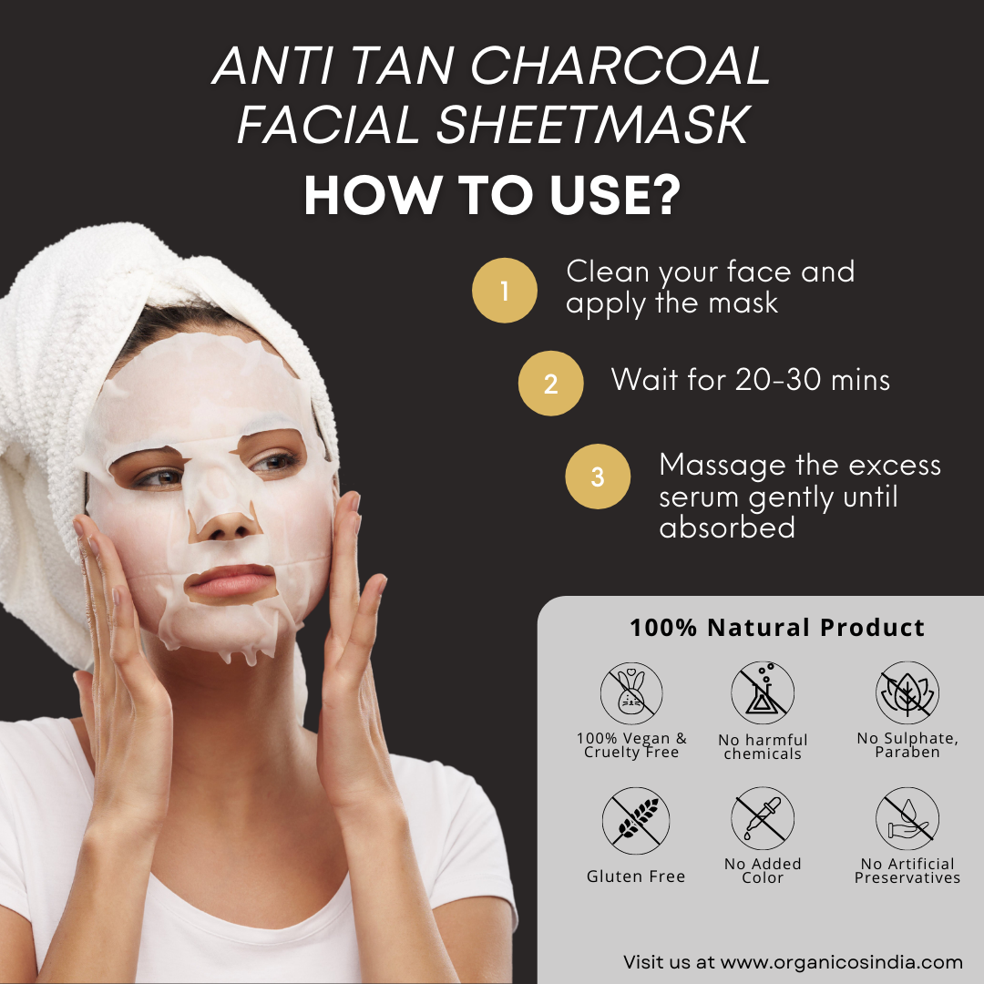 Anti Tan Charcoal Facial Sheet Mask