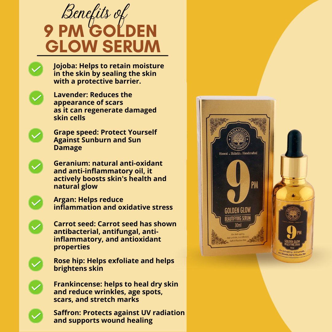 9 PM Golden Glow Serum - Fight Wrinkles & Dark Spots