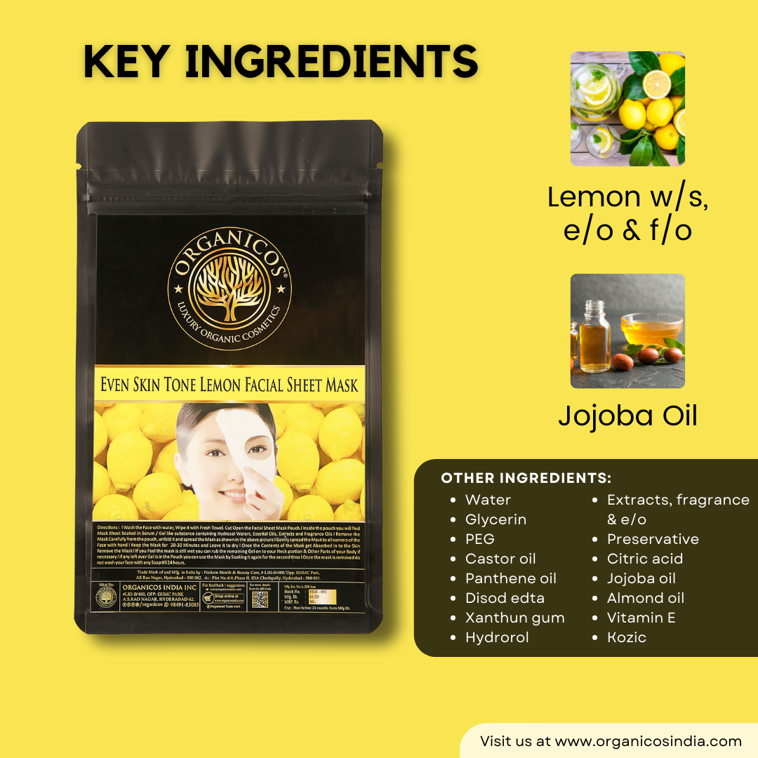 Even Skin Tone Lemon Facial Sheet Mask