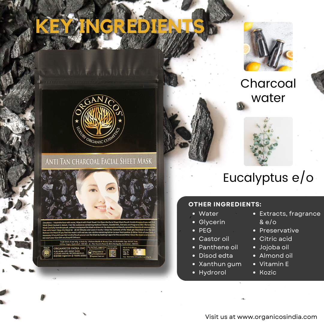 Anti Tan Charcoal Facial Sheet Mask