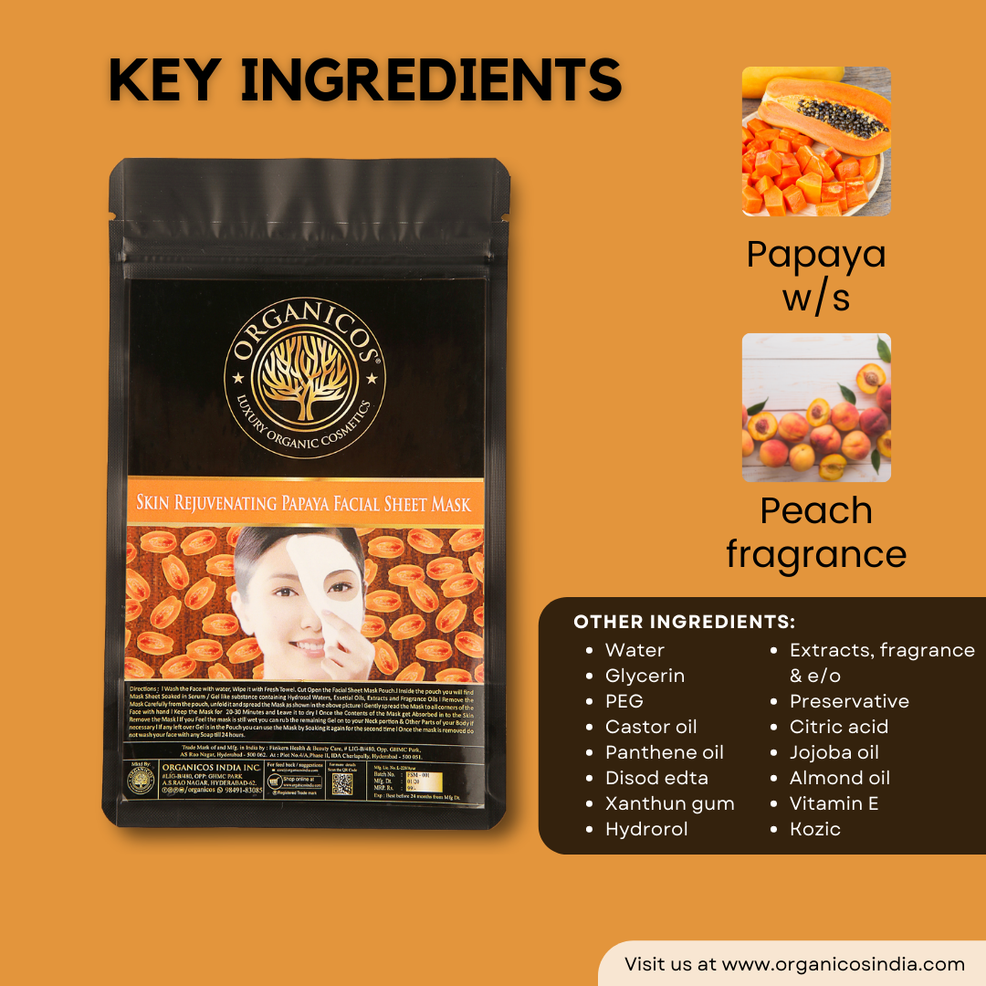 Skin rejuvenating Papaya Facial Sheet Mask