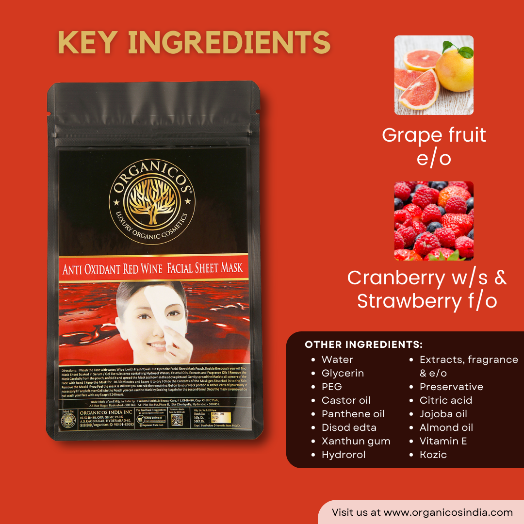 Anti Oxidant Red Wine Facial Sheet Mask
