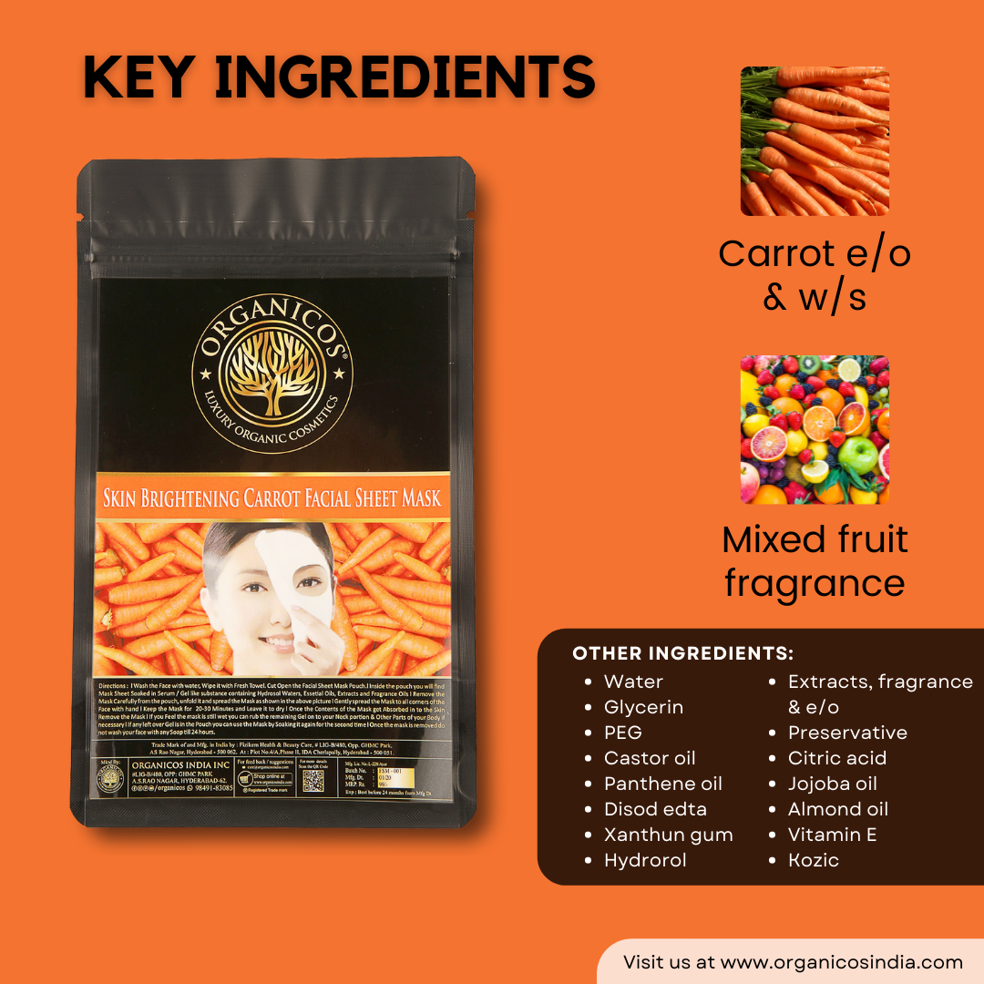 Skin Brightening Carrot Facial Sheet Mask