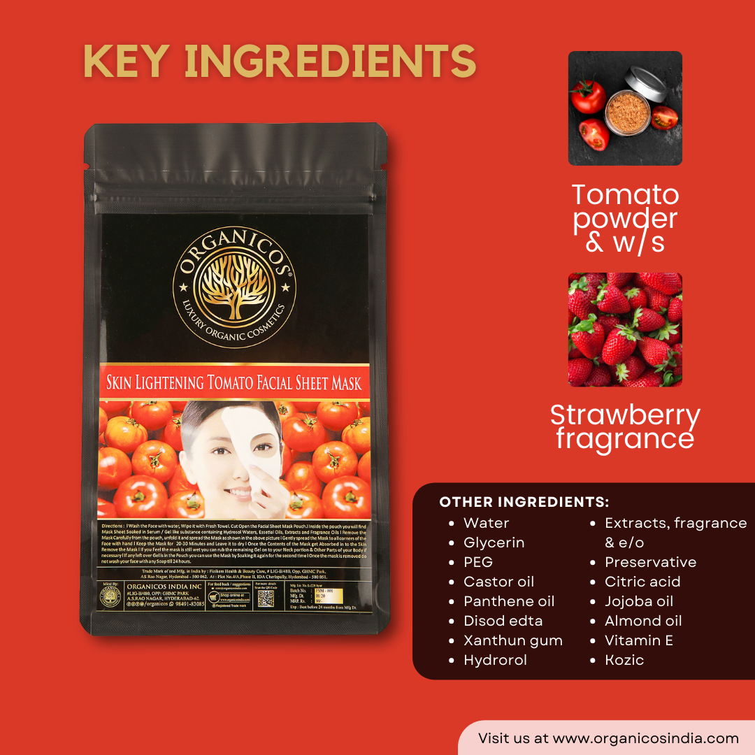 Skin Lightening Tomato Facial Sheet Mask