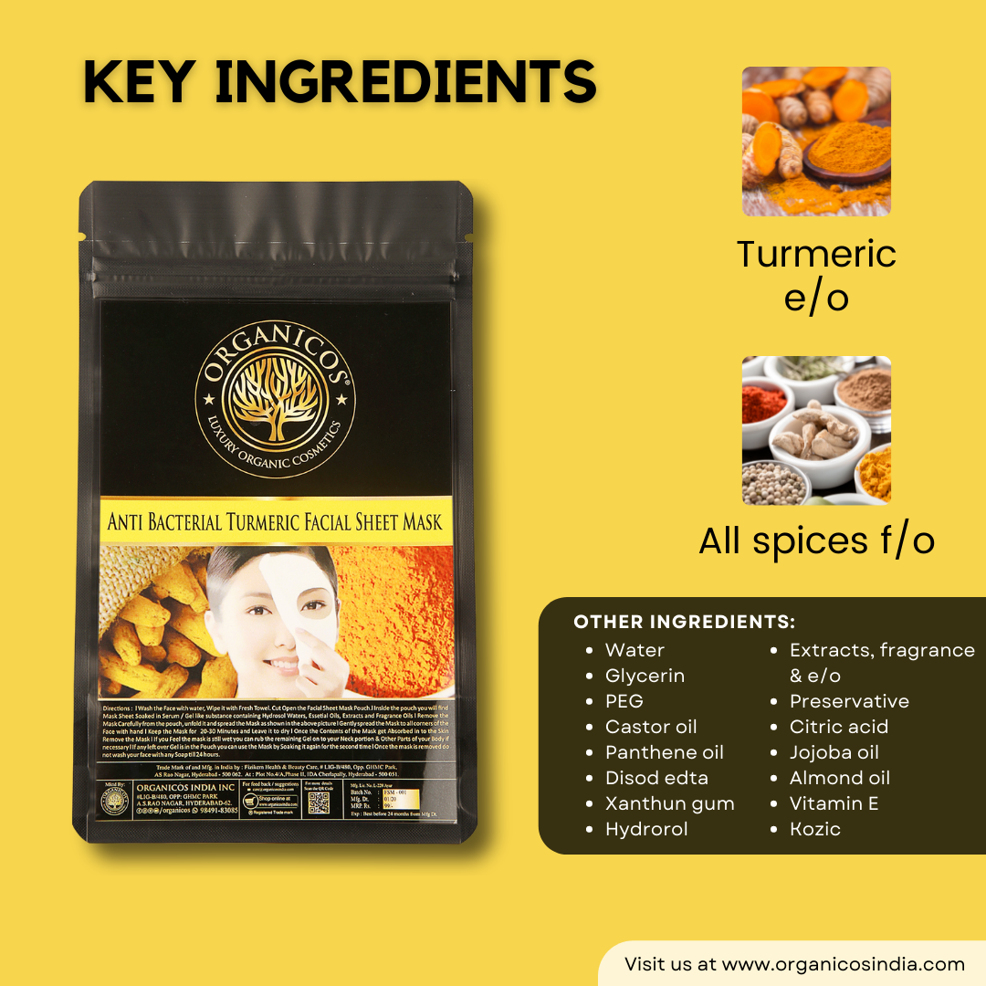 Anti Bacterial Turmeric Facial Sheet Mask