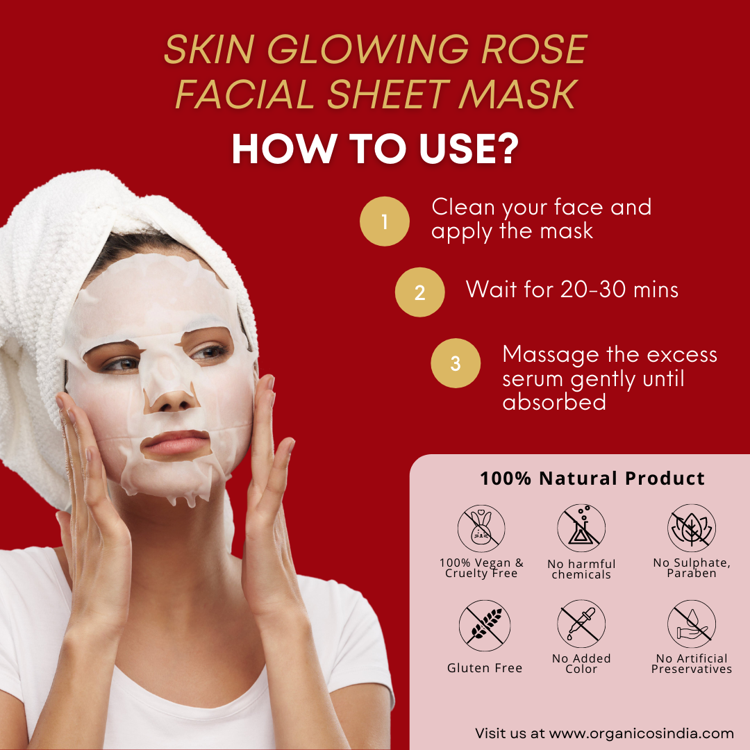 Skin Glowing Rose Facial Sheet Mask