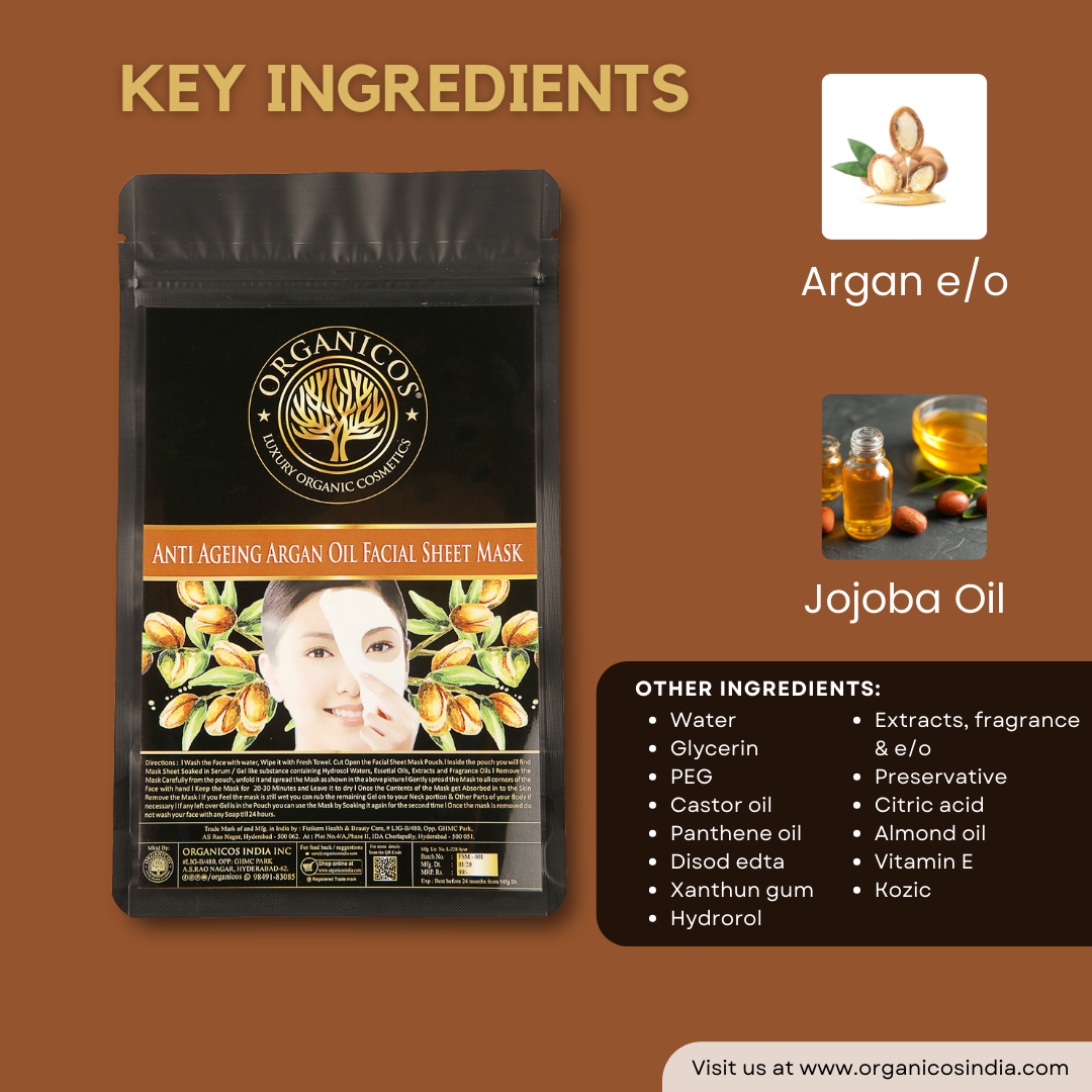 Anti Ageing Argan Oil Facial Sheet Mask