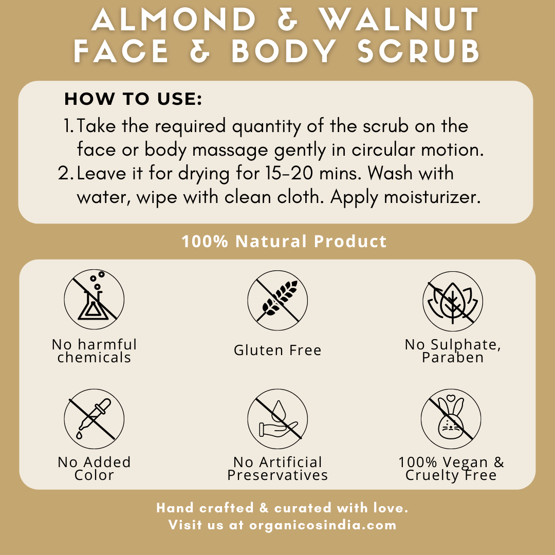 ALMOND + WALNUT BODY FACE SCRUB 150 G