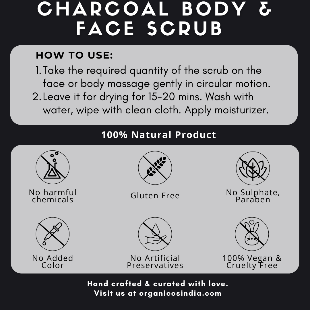 CHARCOAL BODY & FACE SCRUB 150 G