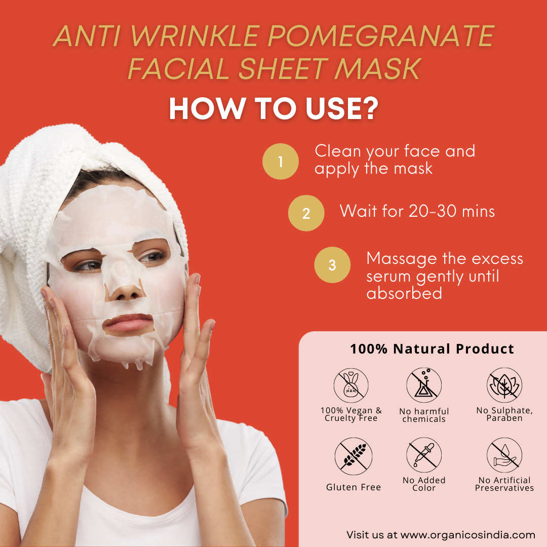 Anti Wrinkle Pomegranate Facial Sheet Mask