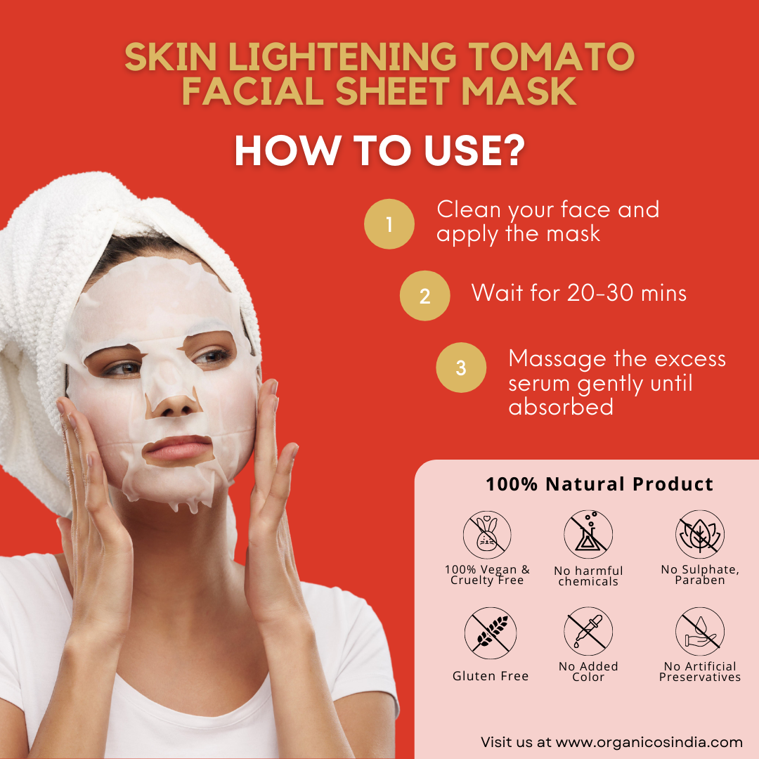 Skin Lightening Tomato Facial Sheet Mask