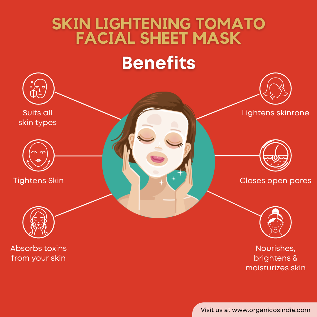 Skin Lightening Tomato Facial Sheet Mask